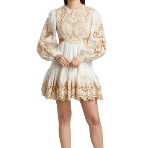 ZIMMERMANN EMBROIDERY CUT OUT MINI DRESS